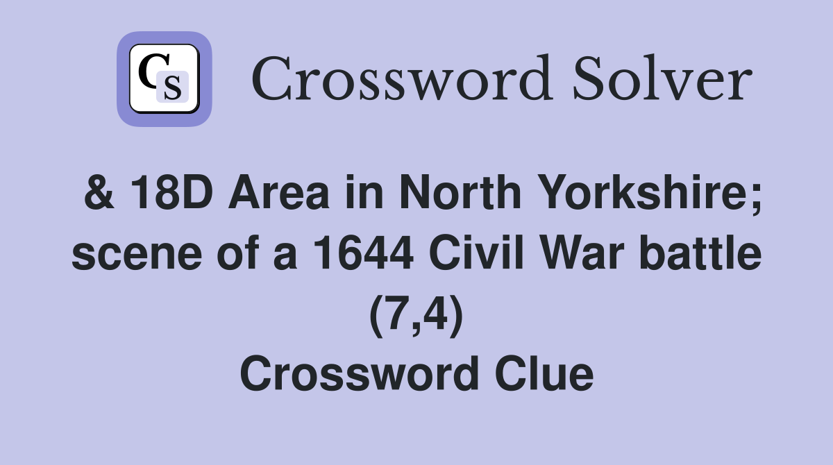 & 18D Area In North Yorkshire; Scene Of A 1644 Civil War Battle (7,4 ...